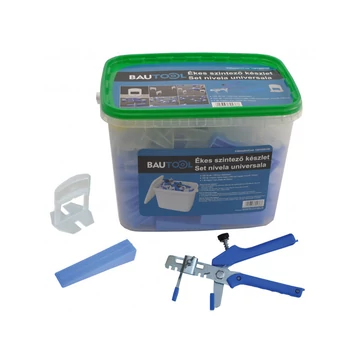 Bautool Ékes szintező készlet (100 db ék, 100 db 2mm/0-12mm kapu, 1 db fogó)