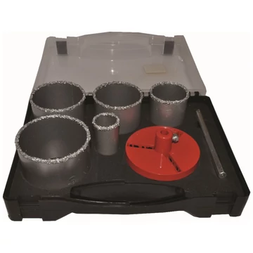 Bautool Csempelyukfúró készlet kofferben 7 részes (33,53,67,73,83mm)