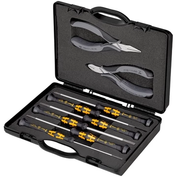 Knipex ESD műszerészfogó és csavarhúzó készlet 8 részes