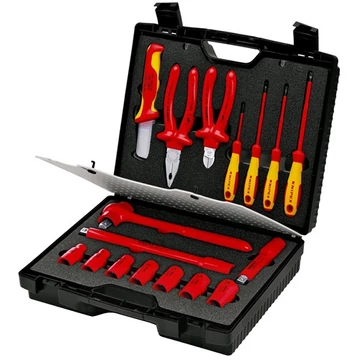 Knipex Kompakt szerszámkoffer 17 villanyszerelő szerszámmal