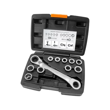 Extol Premium racsnis csillag kulcs készlet 11db; cserélhető betétekkel: 8-19mm CrV. 72 foggal, 2 irányú forgás