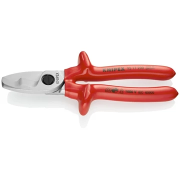 Knipex Kábelolló kettős vágóéllel krómozott VDE 200 mm