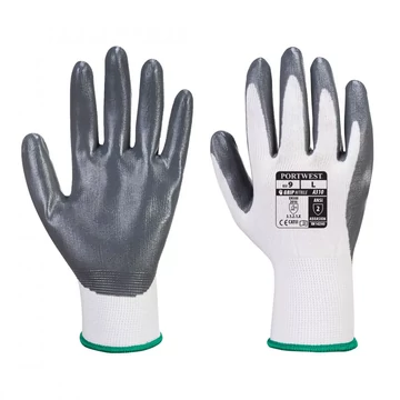 Portwest A310 Nylon nitril tenyérmártott kesztyű fehér