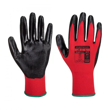 Portwest A310 Nylon nitril tenyérmártott kesztyű piros
