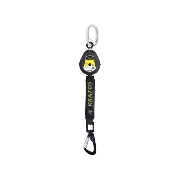 Kratos visszahúzható zuhanásgátló műanyag házban + karabiner - 1,8m