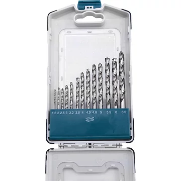 Extol Industrial fémcsigafúró klt., 13db, HSS-G 9341/M2, 2-8 mm, acélra, normál befogás, polírozott, műanyag tartóban