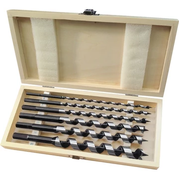 Extol Premium fafúró klt. 6 db, 6-8-10-12-16-20×260mm, csavaros heggyel, hatszög befogás; fa dobozban
