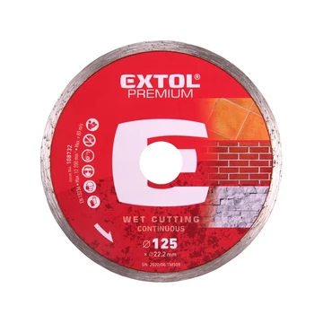 Extol Premium gyémántvágó csempevágáshoz (sima), vizes vágásra; 230×2,3×22,2mm, max.6.650 ford/perc