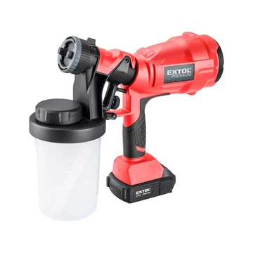 Extol Premium akkus festékszóró gép, Share20V, 20V, Li-ion, 1db akku, 1db töltő, 2000 mAh, 700 ml/perc