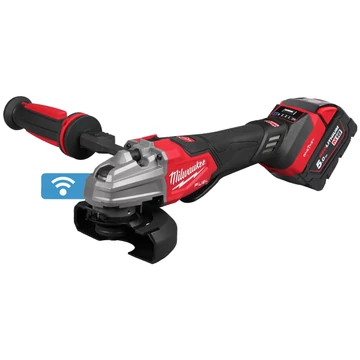 Milwaukee M18 FSAGSVO125X-502X akkus ONE-KEY™ FUEL™ RAPIDSTOP™ sarokcsiszoló (2 x 5.0 Ah Li-ion akkuval, Heavy Duty kofferben)