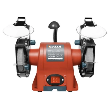 Extol Premium kettős köszörűgép 350W, száraz, 150×12,7×20mm, (P36, P80), 2950 ford/perc, 9kg, lámpával