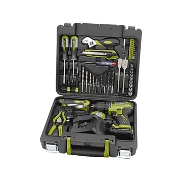 Extol Craft akkus fúrócsavarozó, 12V, Li-ion, szénkefe mentes, 1db 2000 mAh akku + 46 db szerszámkészlet