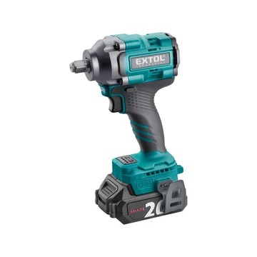 Extol Industrial Akkus ütvecsavarozó, 1/2" szénkefe mentes, négyszög, 20V akku: 2Ah, töltő, 500 Nm - Berb Szerszám