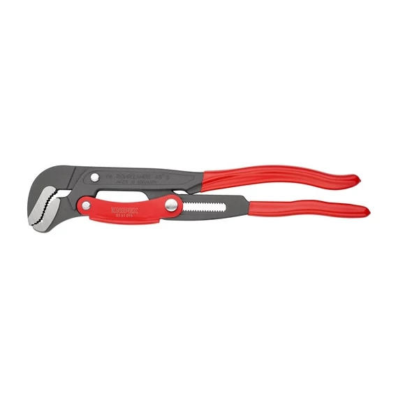 Knipex csőfogó S pofával 45° 1.1/2'' gyorsállítás, szürke porfestés, mártott nyél
