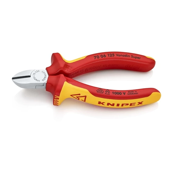 Knipex Oldalcsípőfogó krómozott VDE 125 mm