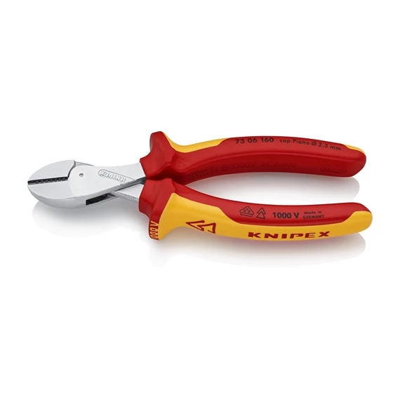 Knipex X-Cut Kompakt oldalcsípő fogó nagy áttételű krómozott VDE 160 mm