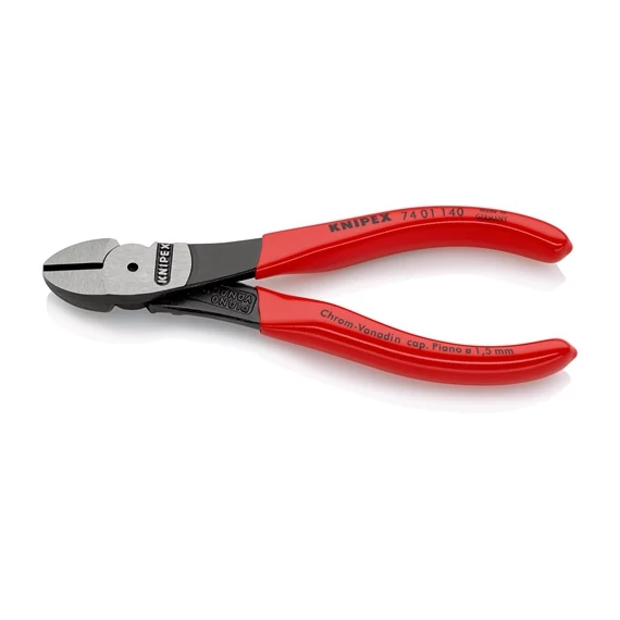 Knipex erőkímélő oldalcsípő fogó feketére foszfátozott 140mm