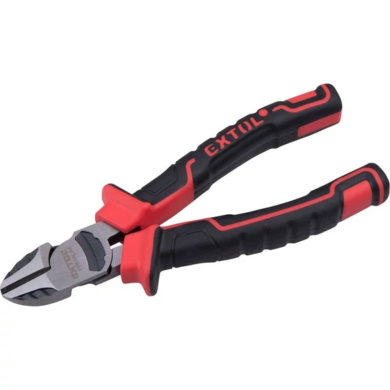 Extol Premium oldalcsípő fogó, 160mm, duál vörös/fekete TPR nyél, 20% extra erőkifejtés