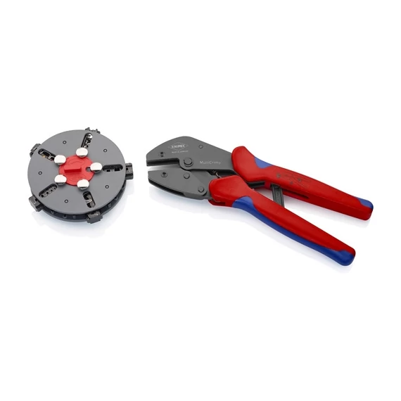 Knipex MultiCrimp krimpelő fogó cseretárral, 5 sajtoló profillal 