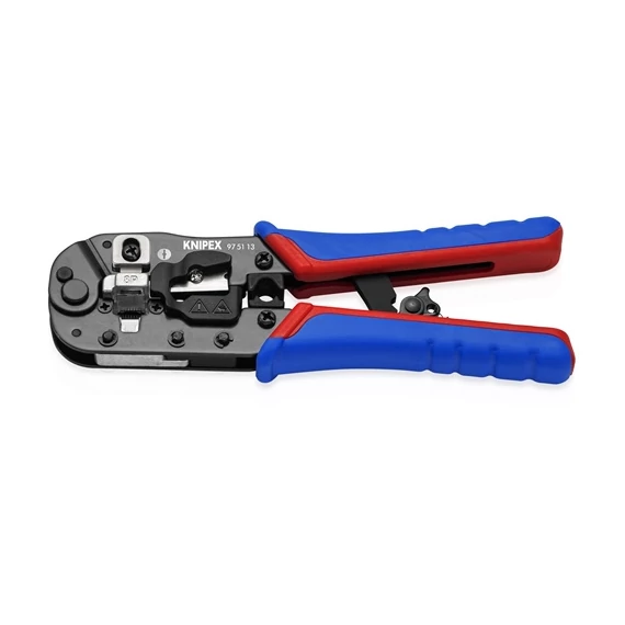 Knipex krimpelő fogó RJ45 Western dugókhoz többkomponensű markolattal 191 mm