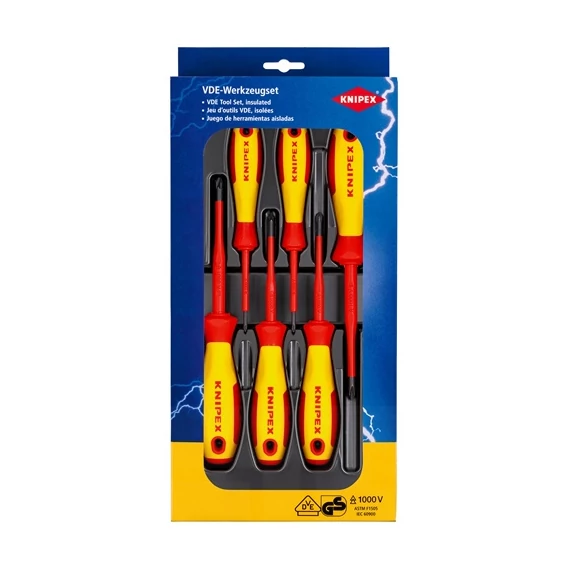 Knipex VDE csavarhúzó készlet PZ/PH 6 részes, műanyag tálcával