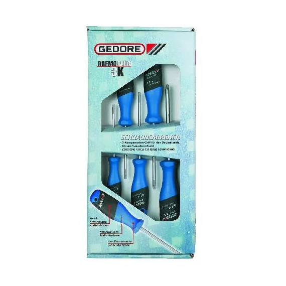 Gedore 3k csavarhúzó készlet, 5 részes TORX csapos T10-T30 (2163 TXB-05)
