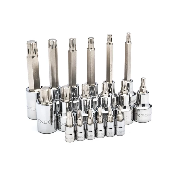 SATA torx dugókulcs készlet 1/4"-1/2" 18 részes