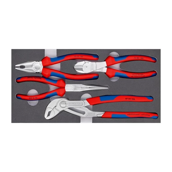 Knipex Basic Chrome fogókészlet 4 részes, szivacstálcával