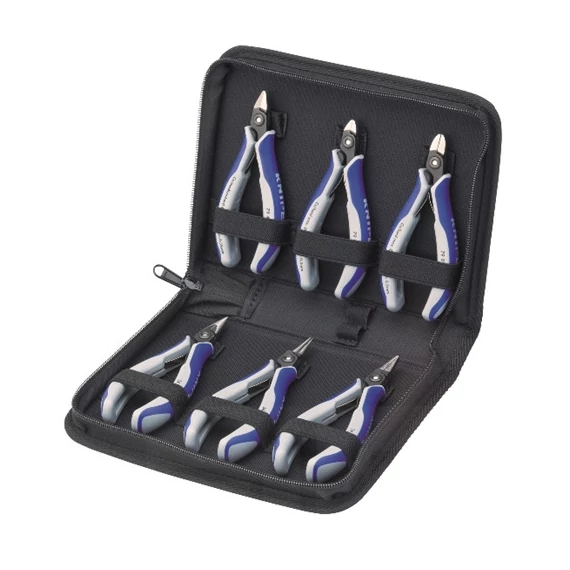 Knipex Elektronikai fogókészlet csipesszel 6 részes