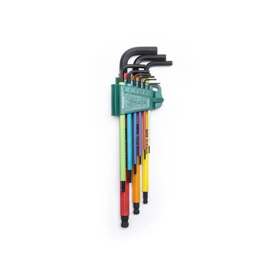 SATA imbuszkulcs készlet 9 részes 1.5-10mm, hosszú gömbvégű