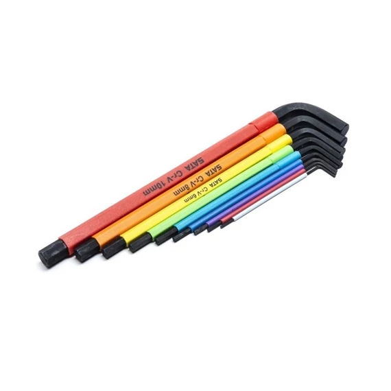 SATA imbuszkulcs készlet 9 részes 1.5-10mm, hosszú (színkód)