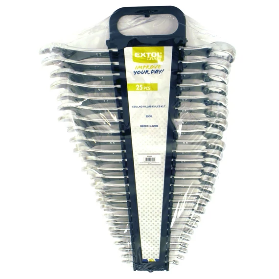 Extol Craft csillag-villás kulcs készlet, műanyag tartóban; W.S. ; 25db, 6-32mm