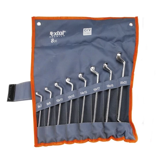 Extol Premium csillagkulcs készlet, 8db; 6-22mm, CrV. vászon tartóban
