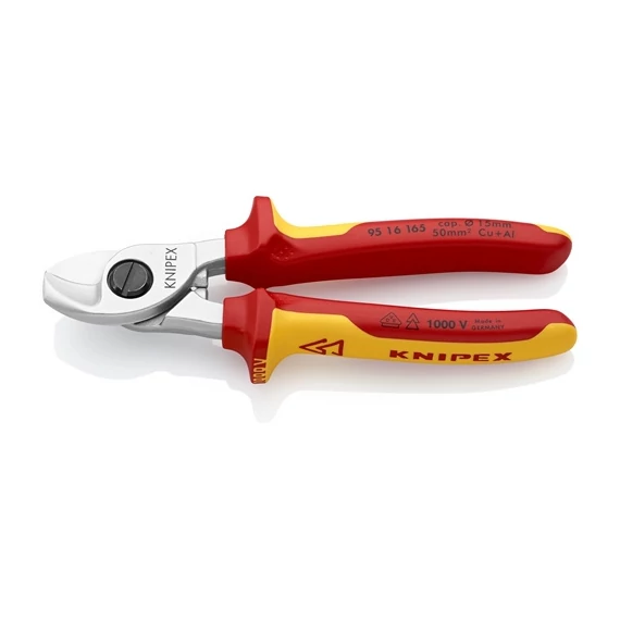 Knipex Kábelolló krómozott VDE 165 mm
