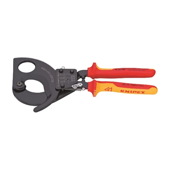 Knipex VDE racsnis kábelvágó 280mm (52mm/380mm2) - Berb Szerszám