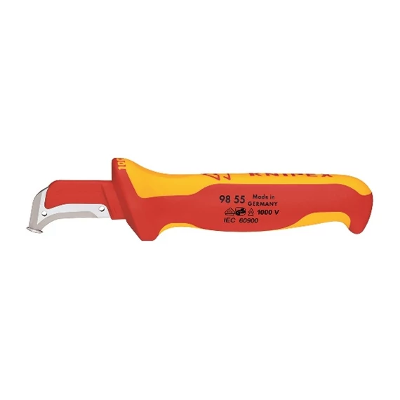 Knipex Kábelcsupaszító kés csúszósaruval VDE 180 mm