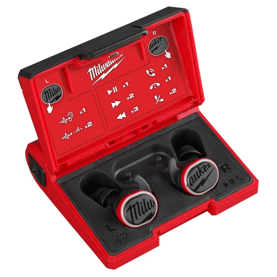 Milwaukee L4 RLEPB-301 újratölthető hallásvédő füldugó Bluetooth funkcióval