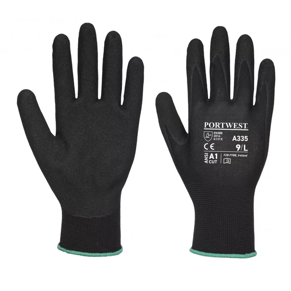 Portwest A335 Dermi-Grip NPR15 Nitrile Sandy kesztyű fekete