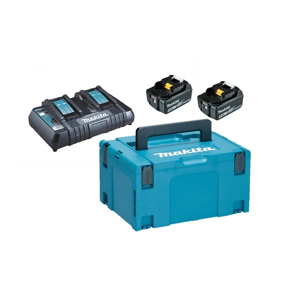 Makita 18V LXT Li-ion 2x5.0 Ah akku + DC18RD duplatöltő készlet + MAKPAC