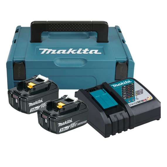 Makita 18V LXT Li-ion 2x3,0Ah akku + DC18RC töltő készlet + MAKPAC