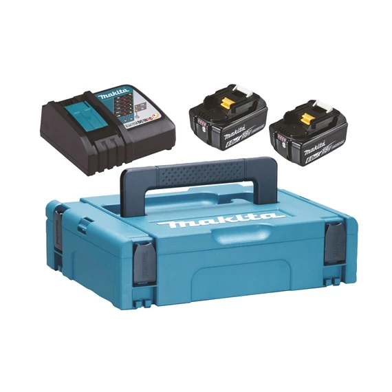 Makita 18V LXT Li-ion 2x6.0 Ah akku + DC18RC töltő készlet + MAKPAC