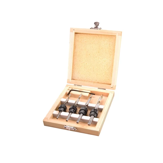 Extol Craft fafúró klt. 4db, süllyesztővel (konfirmátor csavar előfúró) 3-4-5-6mm, hossz 76-94mm, fa dobozban