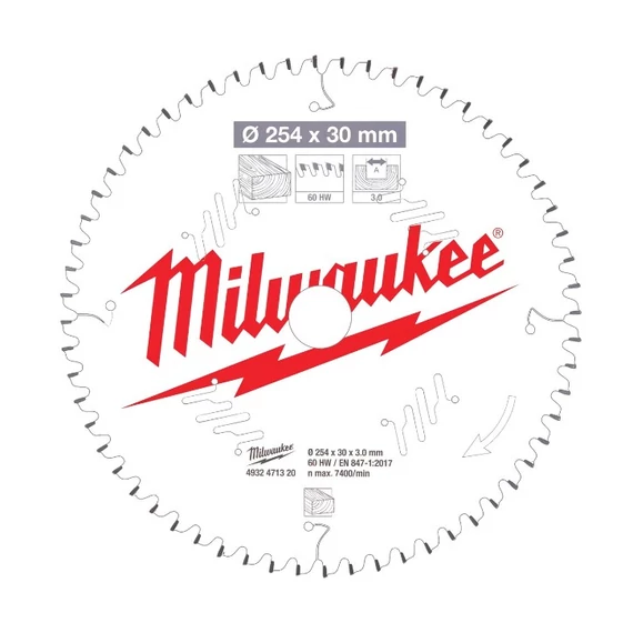 Milwaukee körfűrészlap ¤254x30x60 4932471320