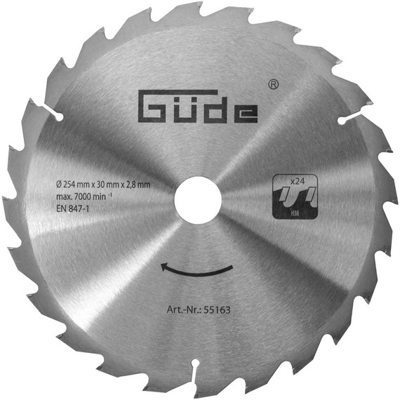 Güde Fűrésztárcsa HM 254x30x24Z