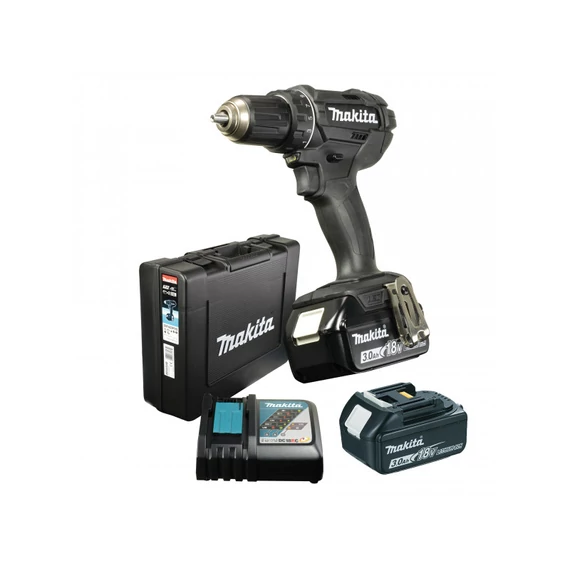 Makita DDF482RFEB fúró-csavarbehajtó 18V/2x3,0Ah 62Nm FEKETE
